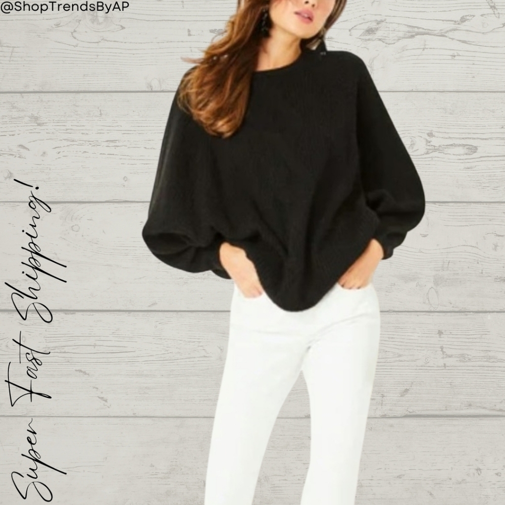 Lilly Pulitzer Arienza Dolman Oversized Black Sweater